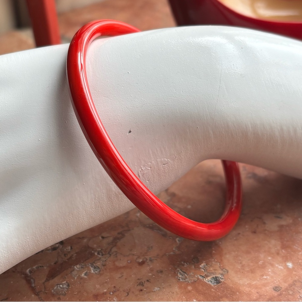 Red Glass Bangle Bracelet